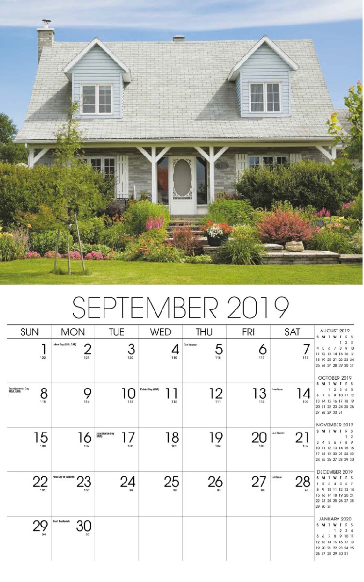 Homes Wall Calendar - September