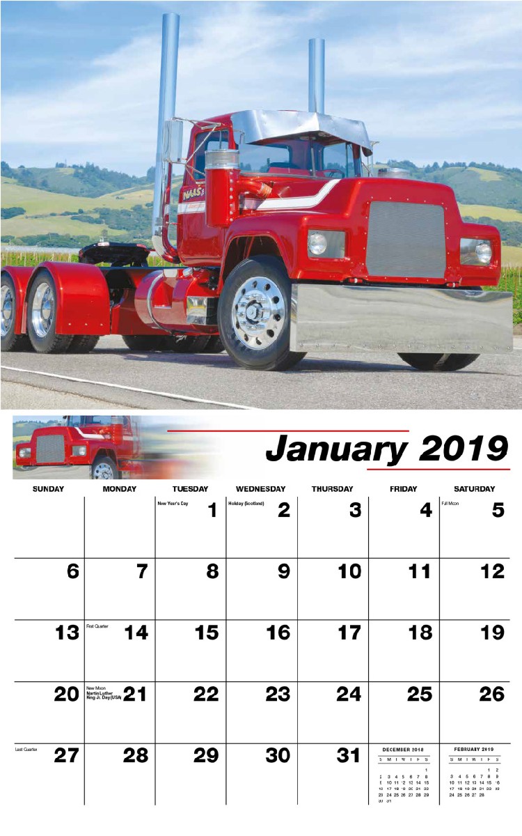 Kings of the Road Calendar - January