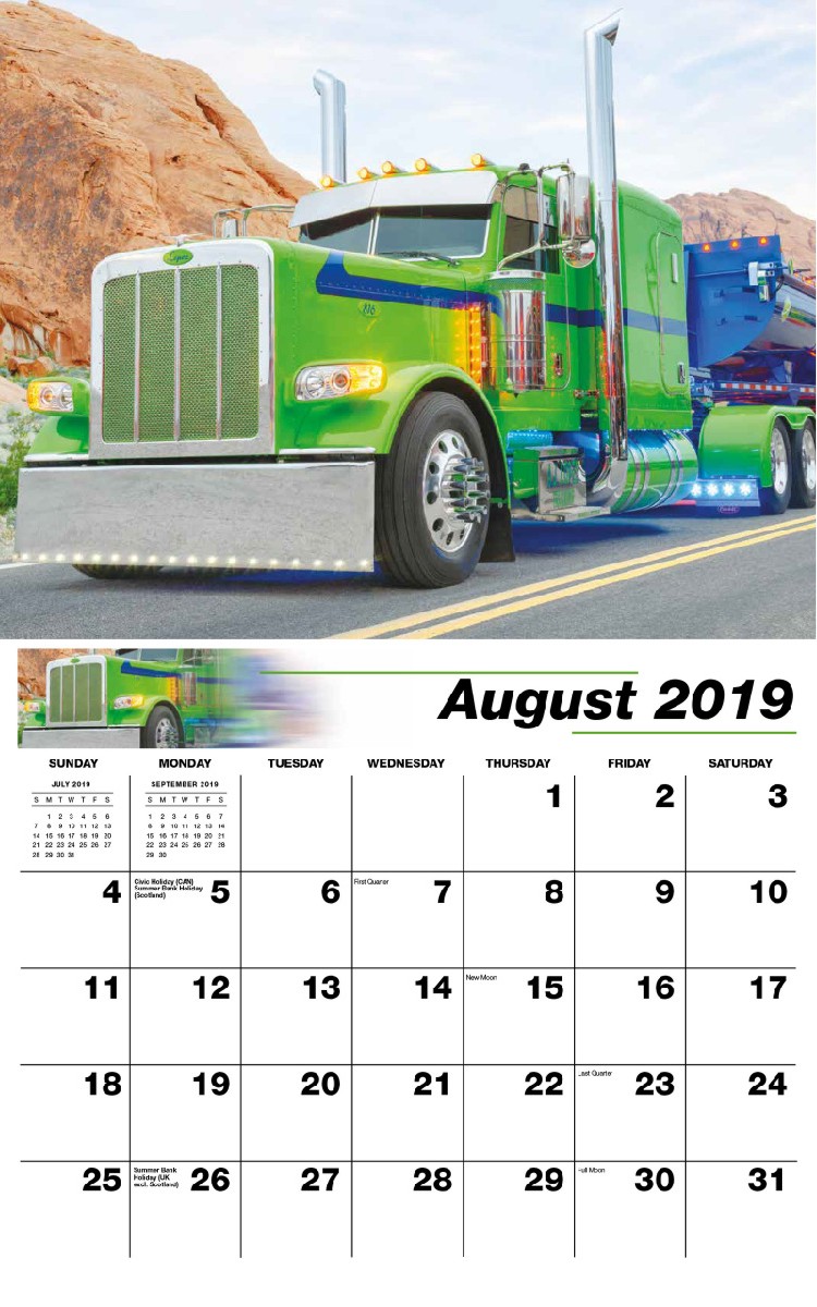 Kings of the Road Calendar - August