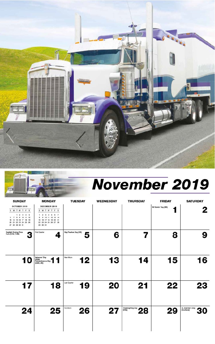 Kings of the Road Calendar - November