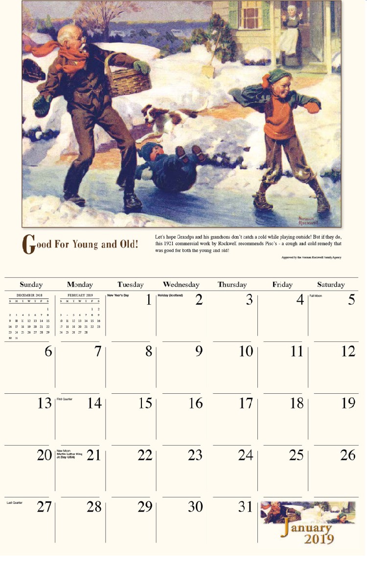 Norman Rockwell Calendar - January