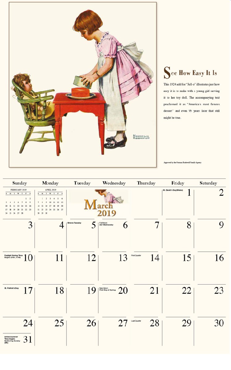 Norman Rockwell Calendar - March