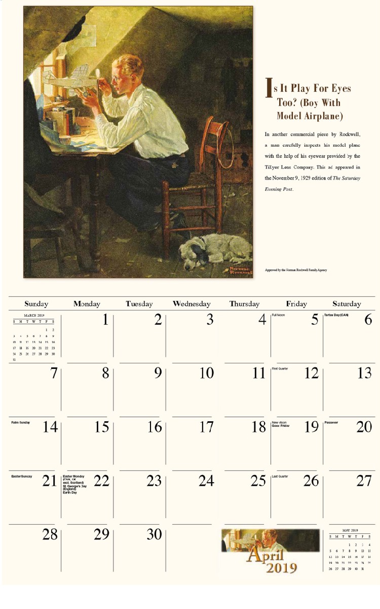Norman Rockwell Calendar - April