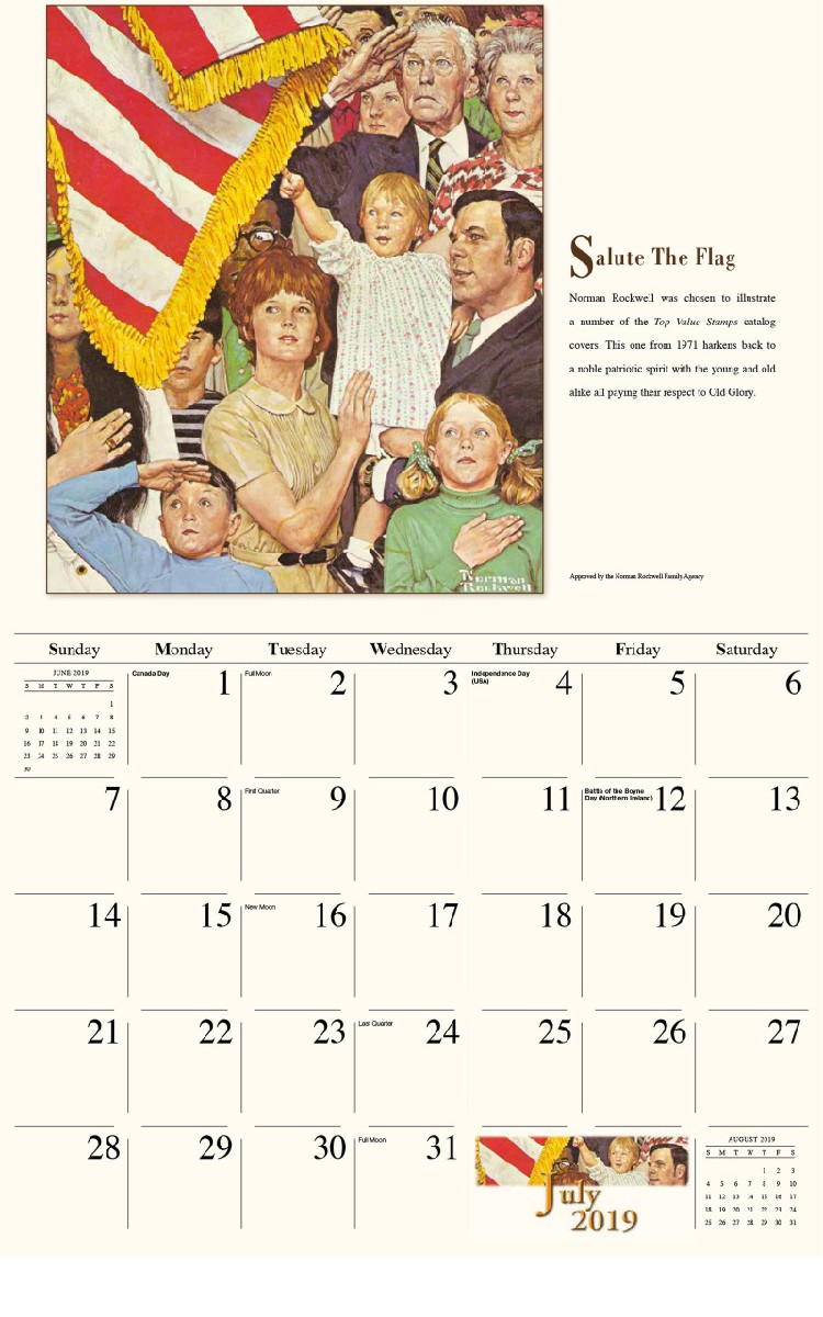 Norman Rockwell Calendar - July