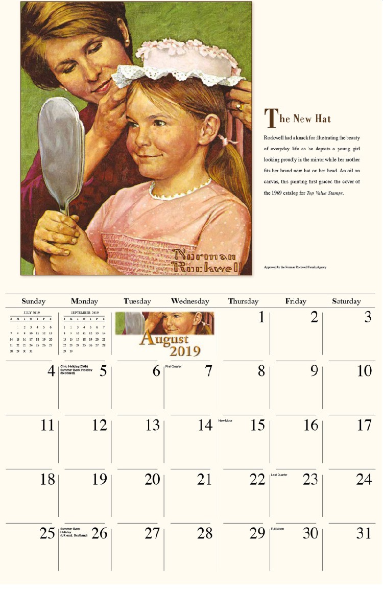 Norman Rockwell Calendar - August