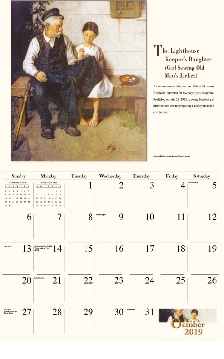 Norman Rockwell Calendar - October