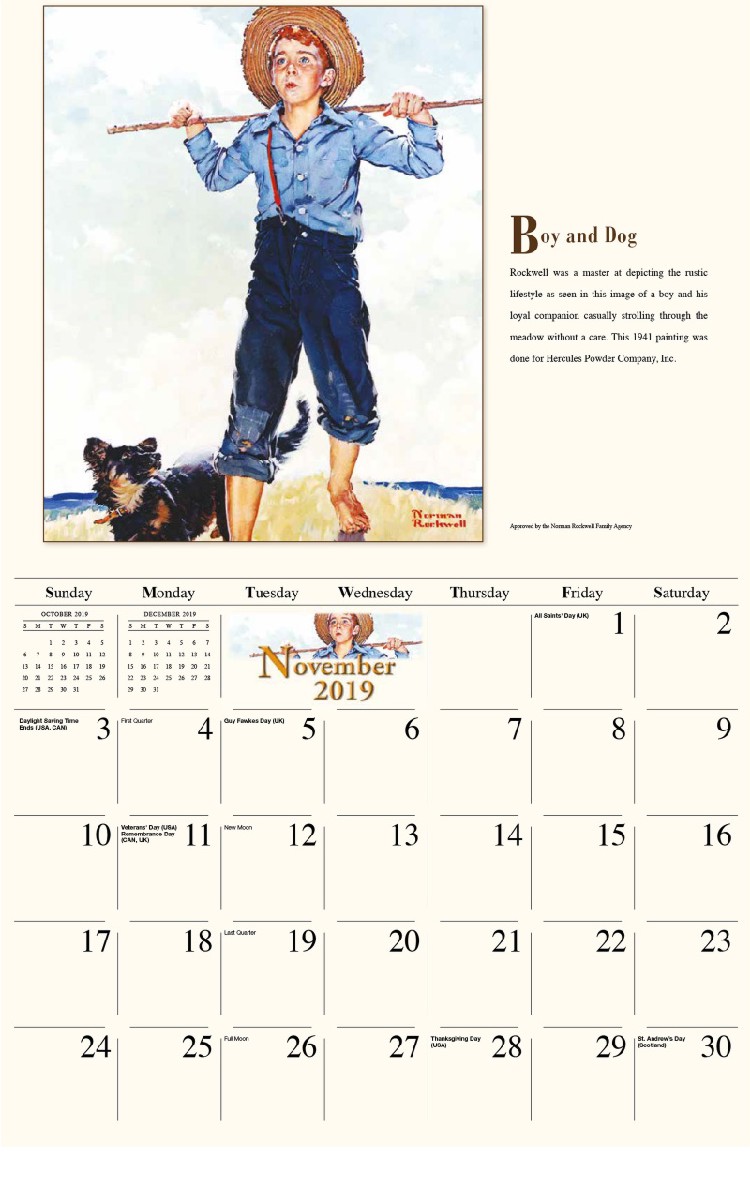 Norman Rockwell Calendar - November