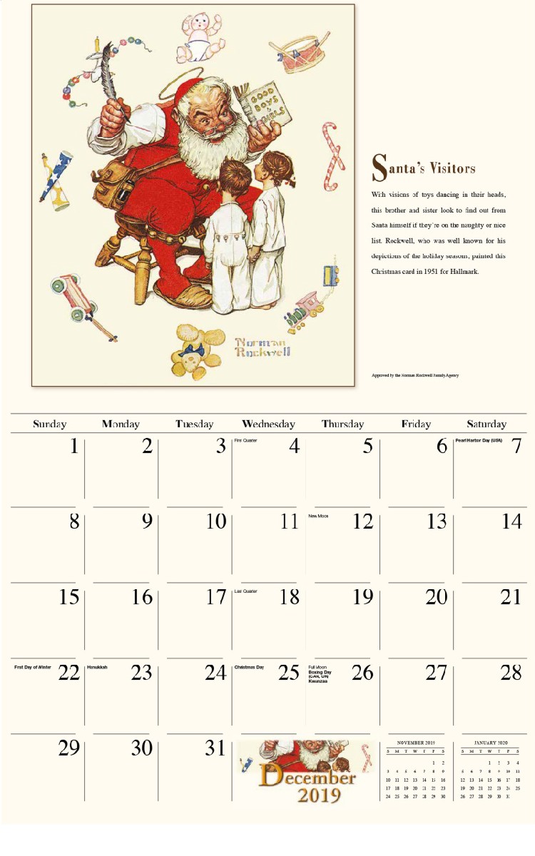 Norman Rockwell Calendar - December