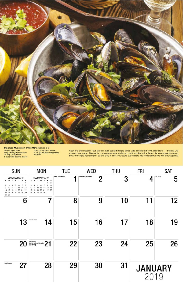Recipes Calendar - January