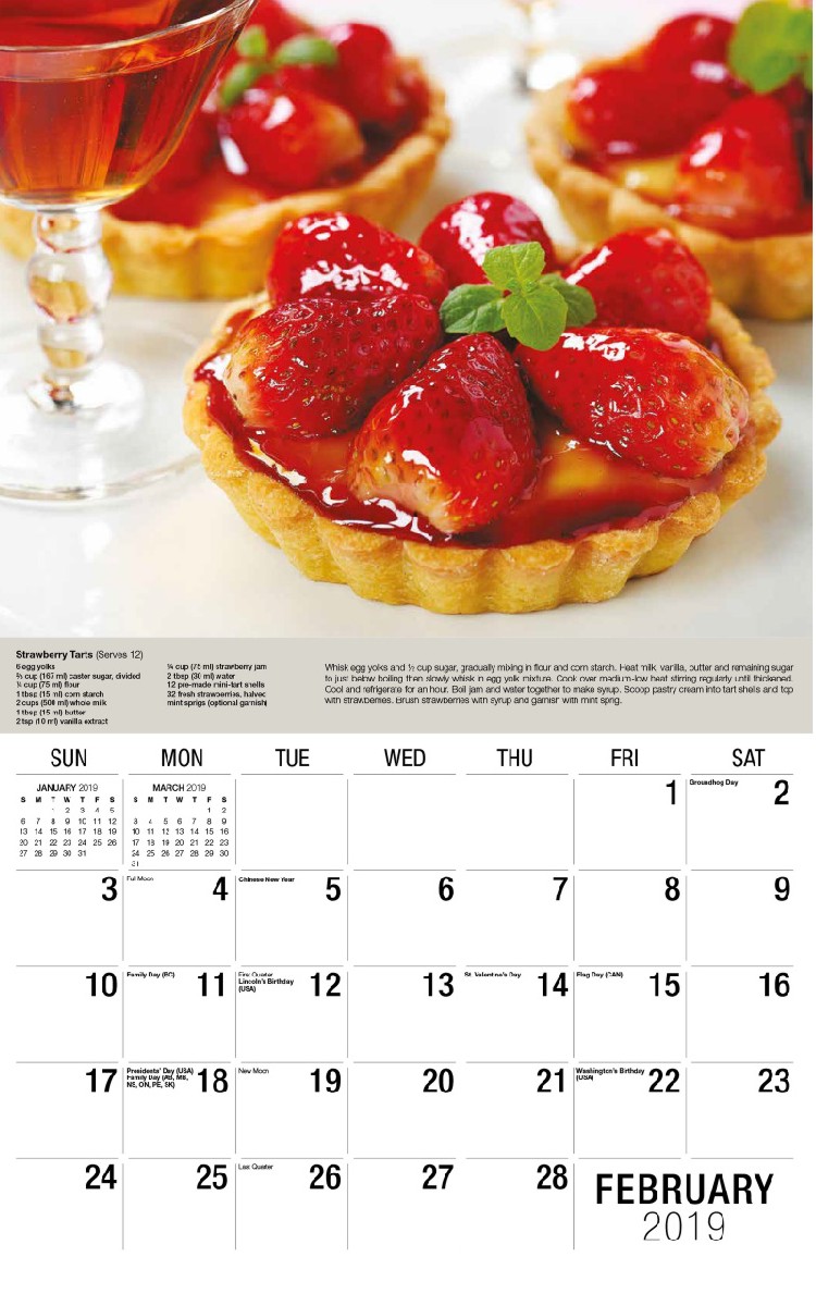 Recipes Calendar - February