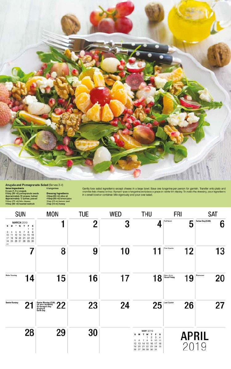 Recipes Calendar - April
