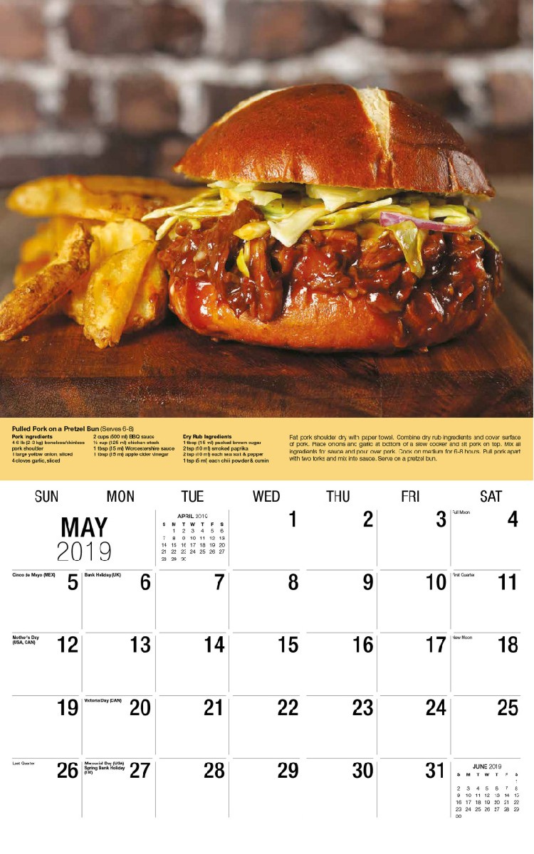 Recipes Calendar - May