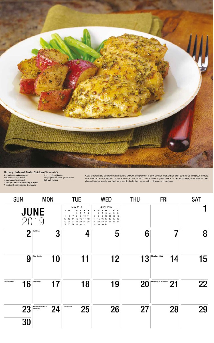 Recipes Calendar - June