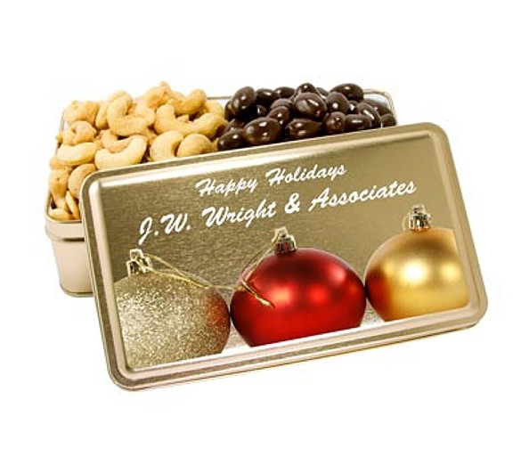 2SHR-SCDA - 2-Share Tin - Salted Cashews/Dark Chocolate Almonds