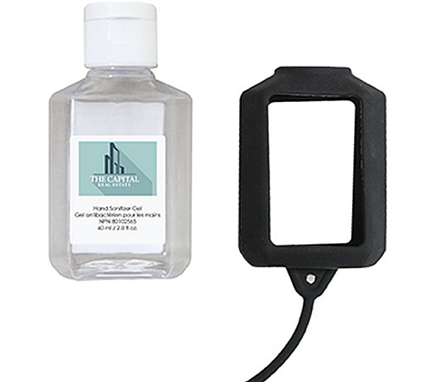 PP0015 - 60 Ml. (2 Fl. Oz.) Hand Sanitizer With Silicone Holder