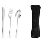3 Piece Cutlery Utensil Set With Zipper Neoprene Pouch