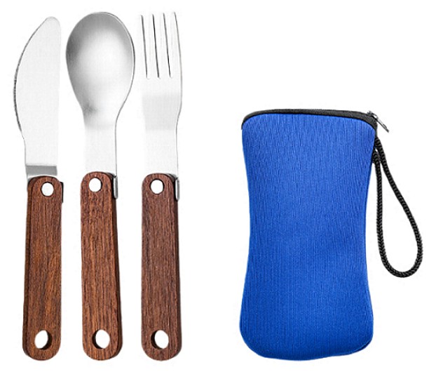 Portable Wooden Handle Stainless Steel Cutlery