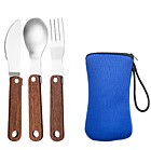 Portable Wooden Handle Stainless Steel Cutlery