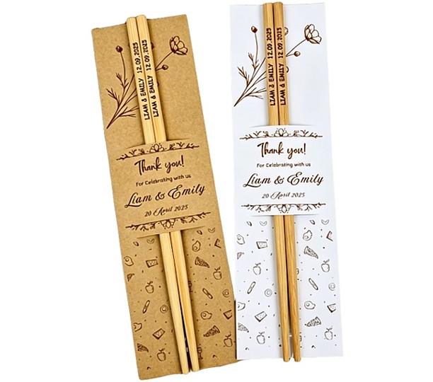 Wooden Chopsticks With Paper Card