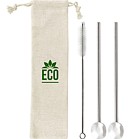 Stainless Steel Cocktail Spoon Straw Set