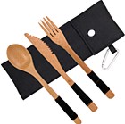 Bamboo Utensil/cutlery Set With Pouch