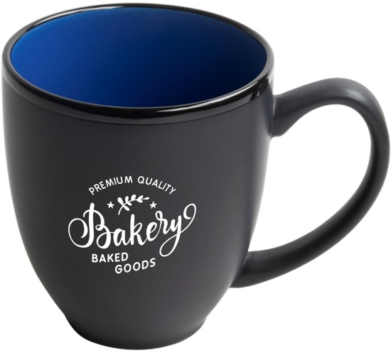 Bistro 16oz 2tone Black/blue Mug in Ripple Gift Box