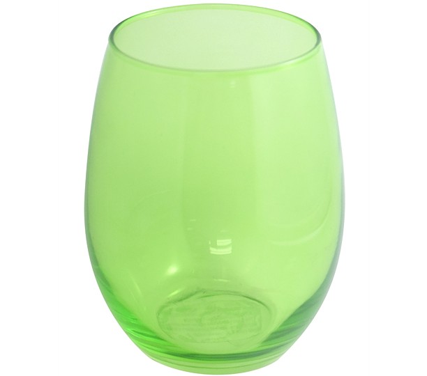 G0235GR - Veranda Green 15oz Stemless Wine Coloured Glass