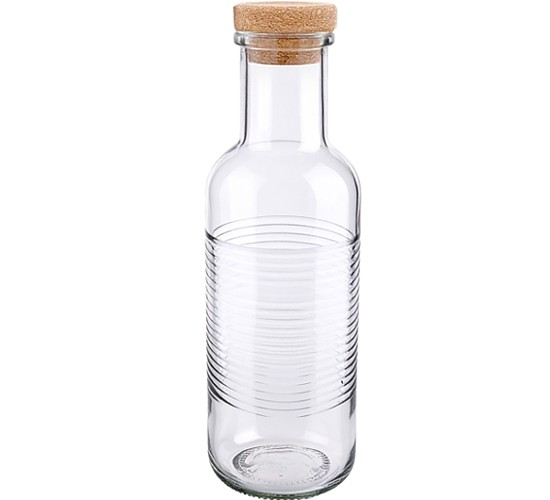 Ribbed Bottle 1L Glass Bottle