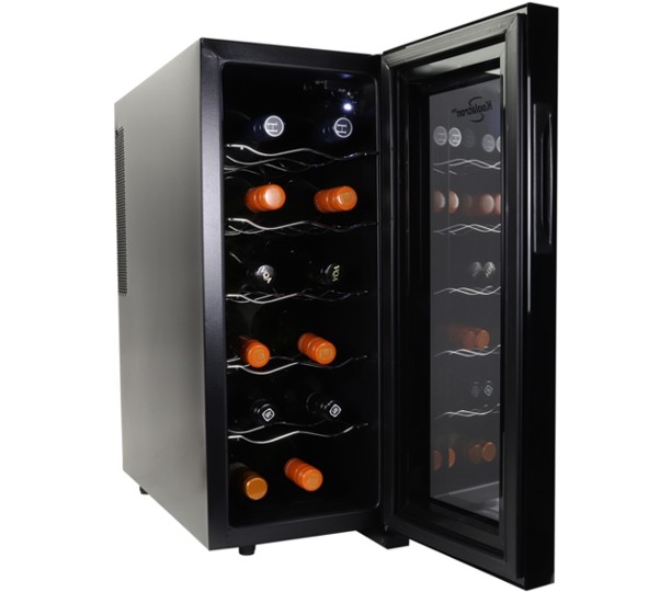 Koolatron 12 Bottle Wine Cooler, Black, Thermoelectric Wine Fridge