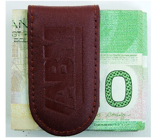 L9205-3 - Leather Money Clip Brown