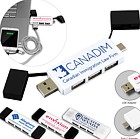 2-in-1 3 Port Mini USB Hub with Type A and Type C Adapter
