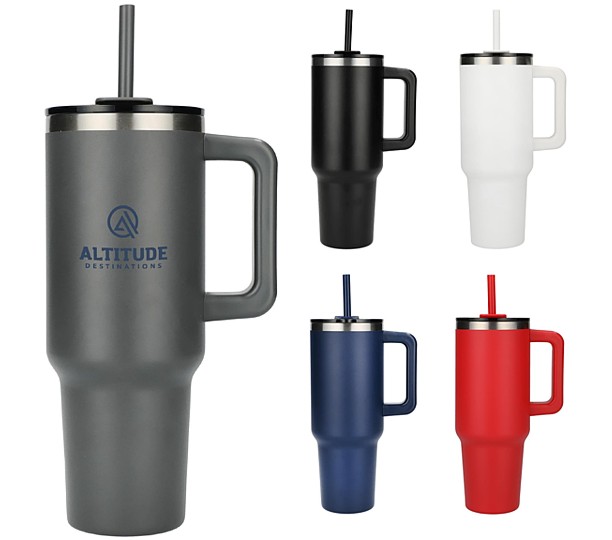 Pinnacle 40 oz Vacuum Insulated Eco-Friendly Travel Tumbler With Straw