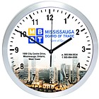9511 - “Balance” 10” Brushed Metal Wall Clock with Glass Lens