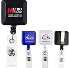 RBR6 - Square Retractable Badge Reel with Metal Slip Clip Attachment
