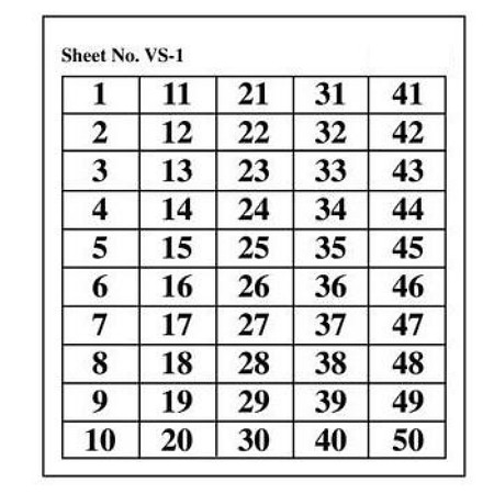 VS - Number Sheet