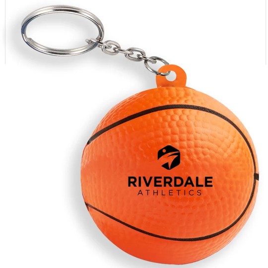 Basketball Shape Stress Ball Keychain