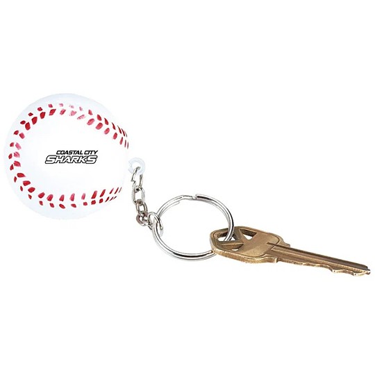 Baseball Shape Stress Ball Keychain
