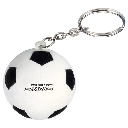 Soccer Ball Shape Stress Ball Keychain