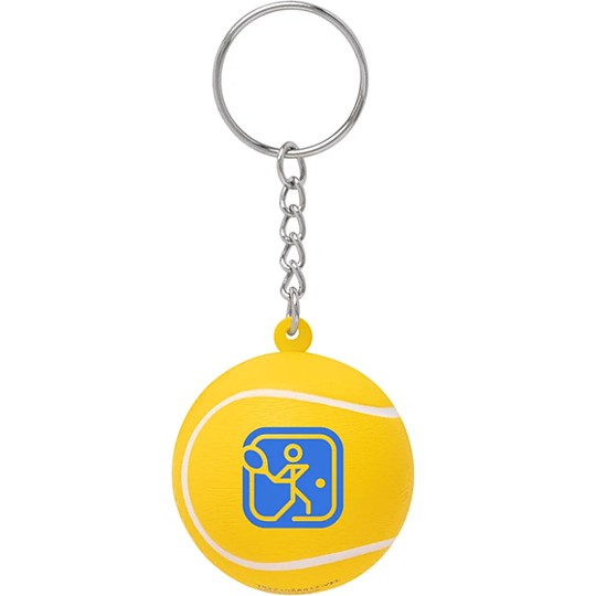 Tennis Ball Shape Stress Ball Keychain
