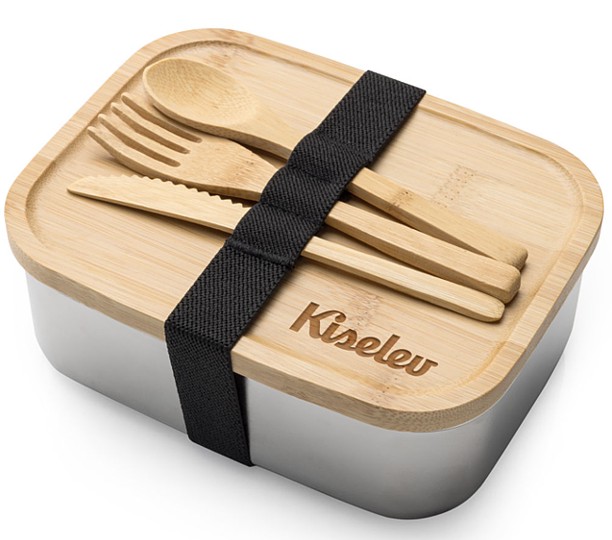Chapman 4pc To Go Box w/Bamboo Lid & Utensils