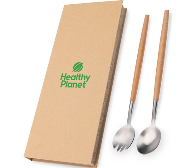 Leafserve Salad Spoon & Fork Set w/Acacia Wood Handles