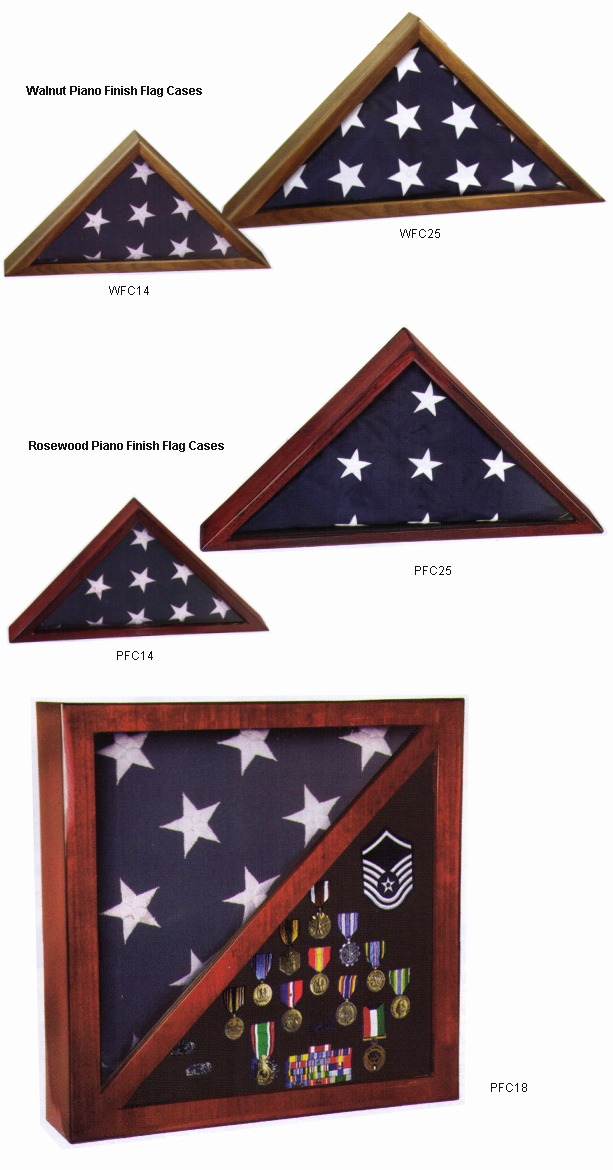 Wooden  Flag Display Cases 