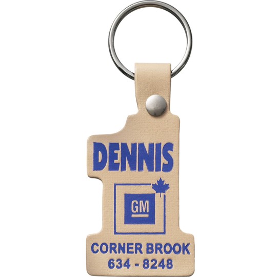 1-E - Bonded Leather Riveted Key Tags