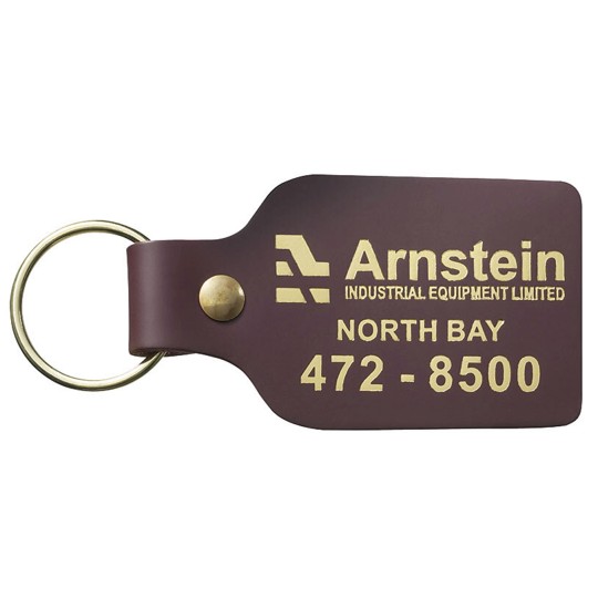 57-L - Top Grain Leather Riveted Key Tag