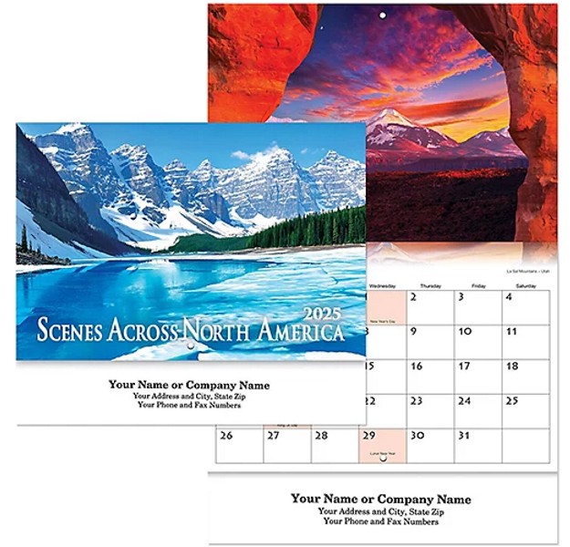 Scenes Across America Stapled Wall Calendar