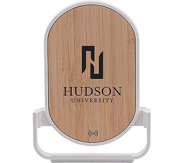 Qi&REG; Certified Bamboo Phone Charger Stand