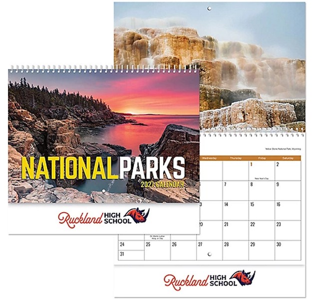 Full Color National Parks Spiral Wall Calendar