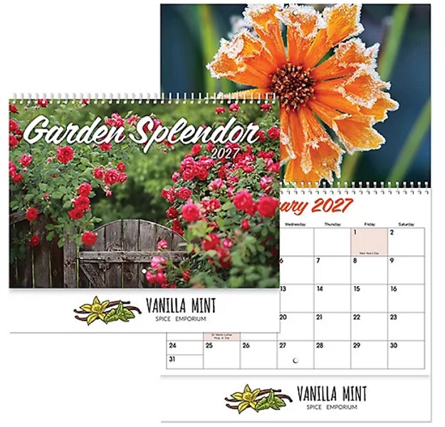 Full Color Garden Splendor Wall Calendar Spiral