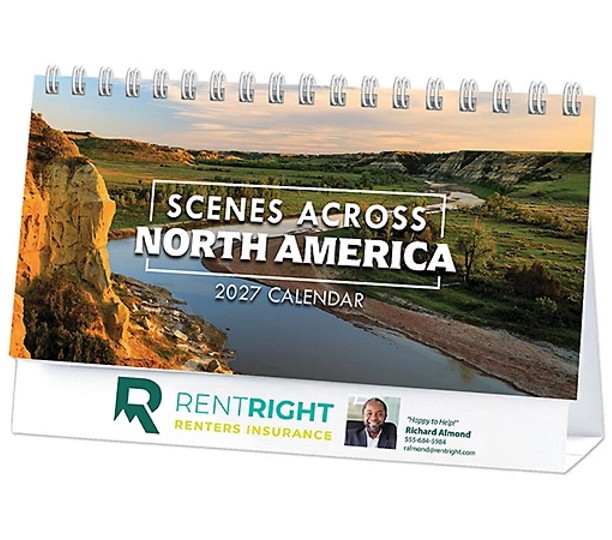 Full Color Scenic North America Desk Calenda