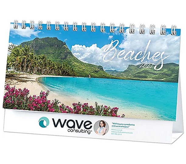 Full Color Beaches Desk Calendar